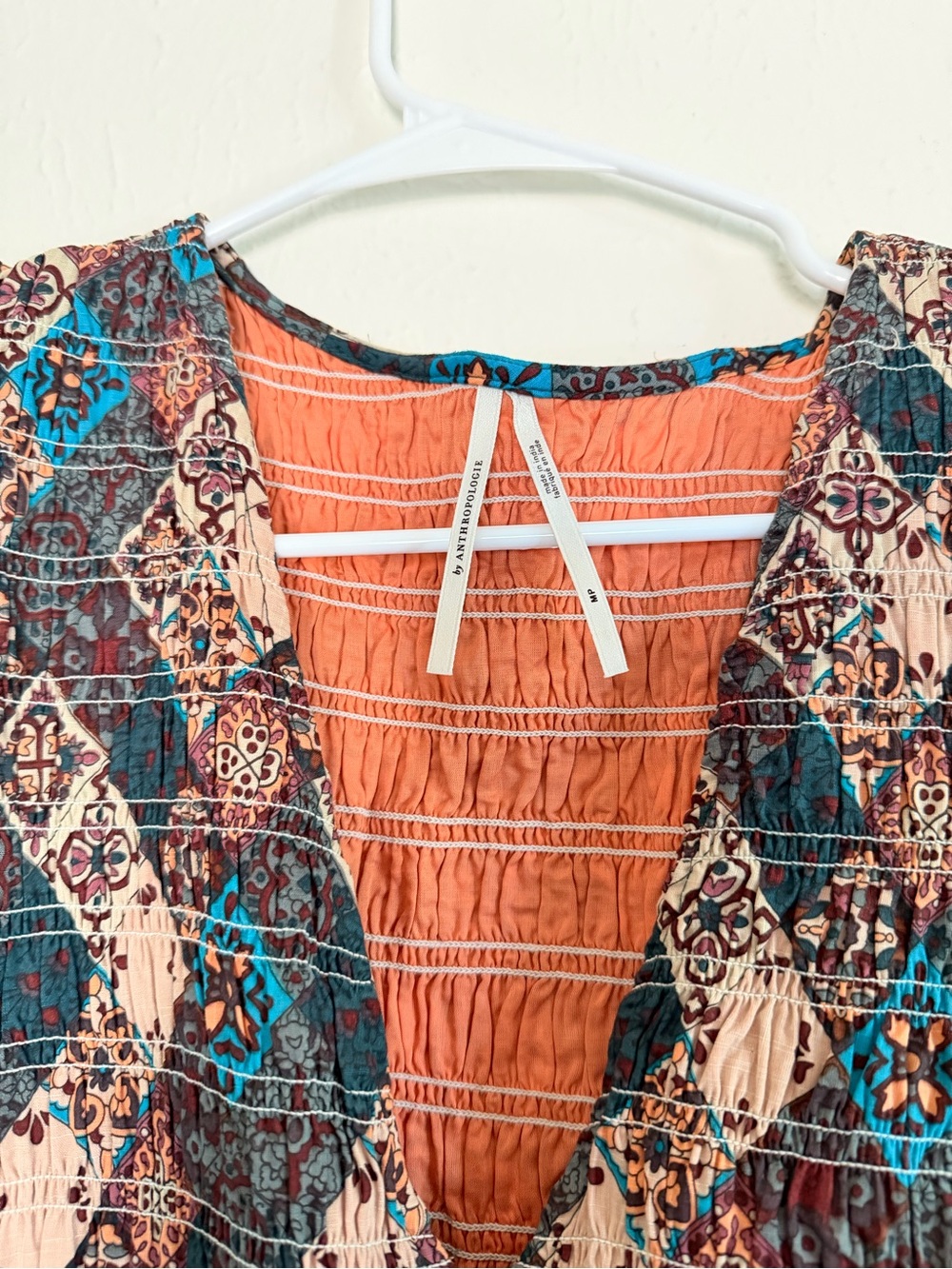 Bohemian Patchwork Maxi Dress Anthropolgie Medium Petite - Picture 5 of 7